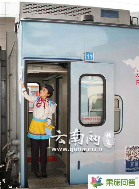 列车外表的丽江民族风情画面。云南网实习记者