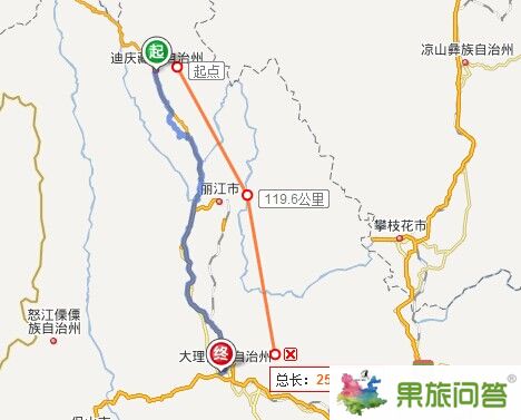 香格里拉到大理行车线路图