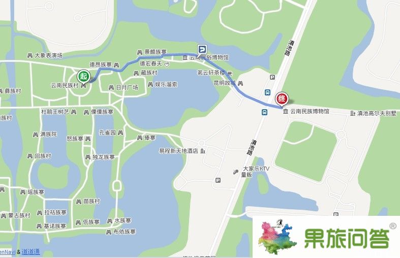 云南民族村到云南民族博物馆有多少公里?怎么坐车?
