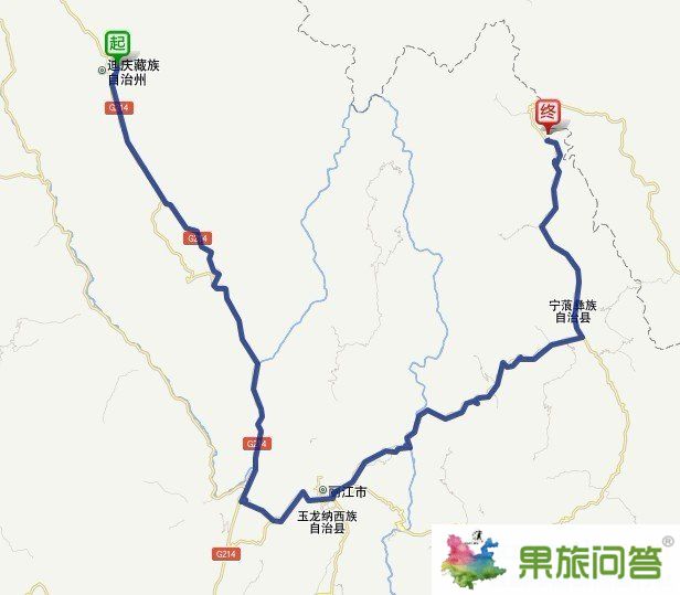 从香格里拉到泸沽湖有多少公里？自驾车地图
