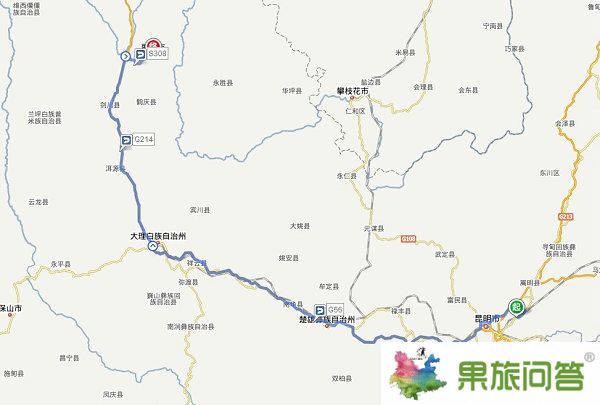 昆明长水机场到丽江怎么走啊,有多少公里?